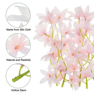 7 Inch Artificial Orchid Flower, 24 Pcs Simulation Flower Cylinder Vase Fillers for Home Decoration
