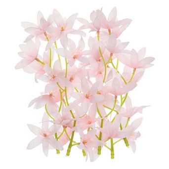 7 Inch Artificial Orchid Flower, 24 pc Simulation Flower Cylinder Vase Fillers for Home Decoration