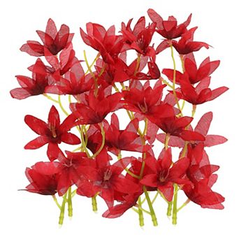 7 Inch Artificial Orchid Flower, 24 pc Simulation Flower Cylinder Vase Fillers for Home Decoration