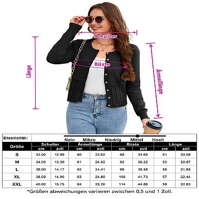 Women's Cable Knit Cardigan Mixed Stitch Open Front Sweater Soft Comfortable