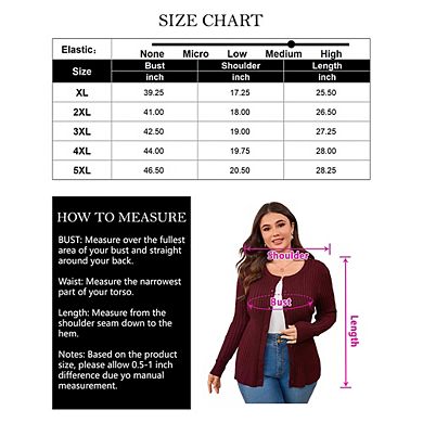 Women's Plus Size Sweater Cardigan Round Neck Long Sleeve Single Breasted Casual Jacket Knit Outwear
