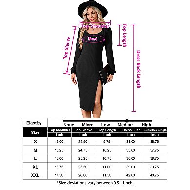 Women's Ribbed Strappy Bodycon Side Slit Midi Dress With Long Sleeve Shawl Clothing Set