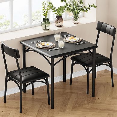 Dining Table Set For 2, Kitchen Table And Chairs For 2 With Upholstered Chairs