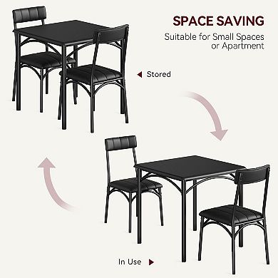 Dining Table Set For 2, Kitchen Table And Chairs For 2 With Upholstered Chairs