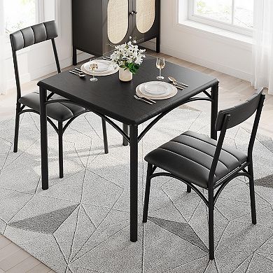 Dining Table Set For 2, Kitchen Table And Chairs For 2 With Upholstered Chairs