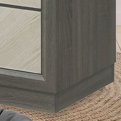 Kings Brand Furniture 3 Tier End Table - Square End Table - Table for Bedroom (White/Grey)