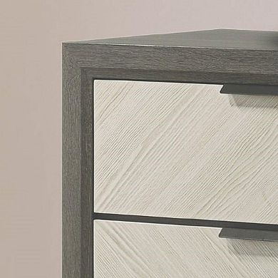 Kings Brand Furniture 3 Tier End Table - Square End Table - Table for Bedroom (White/Grey)