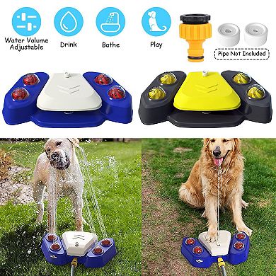 Dog Water Fountain Outdoor Step-On Dispenser, Automatic Pet Sprinkler for Drinking & Playtime Fun