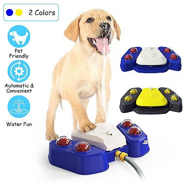 Dog Water Fountain Outdoor Step-On Dispenser, Automatic Pet Sprinkler for Drinking & Playtime Fun
