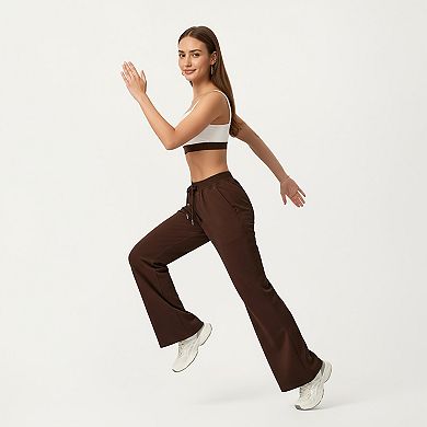Women's Wide Leg High Waist Drawstring Pants with Relaxed Fit and Soft Stretch Fabric