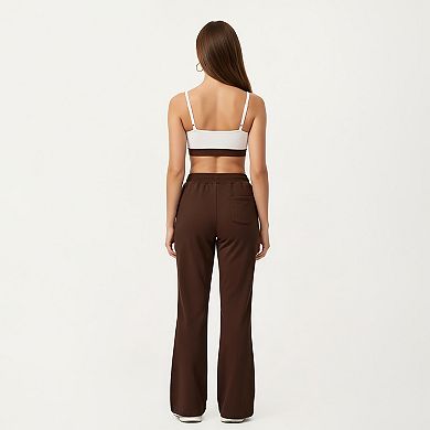 Women's Wide Leg High Waist Drawstring Pants with Relaxed Fit and Soft Stretch Fabric