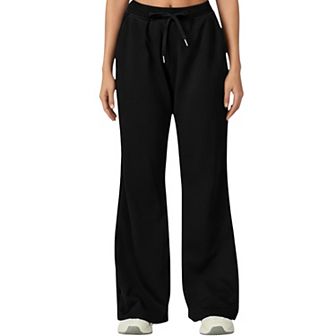 Women's Wide Leg High Waist Drawstring Pants with Relaxed Fit and Soft Stretch Fabric