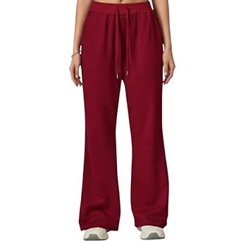 Women's Wide Leg High Waist Drawstring Pants with Relaxed Fit and Soft Stretch Fabric