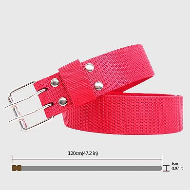 Women's Nylon Web Belt with Silver Buckle