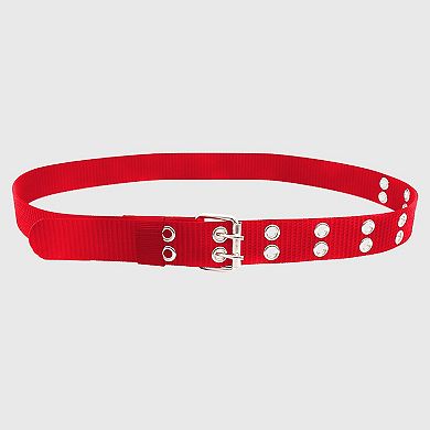 Women's Nylon Web Belt with Silver Buckle