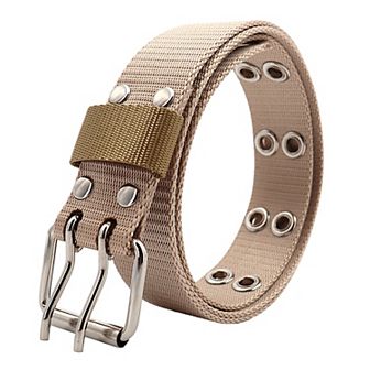 Women's Nylon Web Belt with Silver Buckle