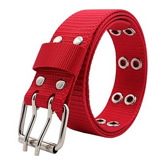 Women's Nylon Web Belt with Silver Buckle
