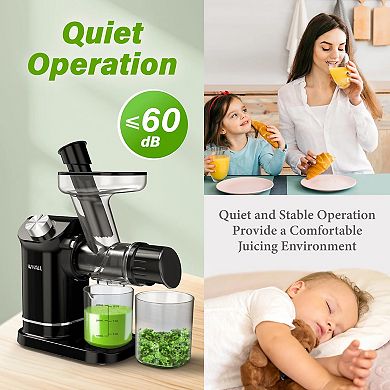 WHALL Slow Juicer, Masticating Juicer, Cold Press Juicer, Electric Juicer for Vegetables Fruits