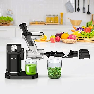 WHALL Slow Juicer, Masticating Juicer, Cold Press Juicer, Electric Juicer for Vegetables Fruits