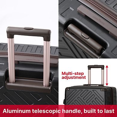 Legend Walker DECK 5514 Hardside Expandable security zipper Spinner Luggage