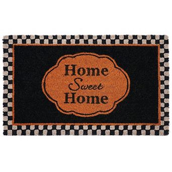 Kate Aurora Pumpkin Spice Colored Home~sweet~home Coir Bristled Outdoor All Season Welcome Mat
