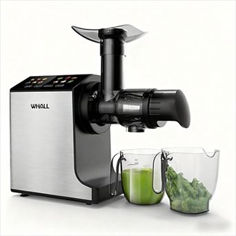 WHALL Masticating Juicer, High-Yield Cold Press Juicer, Electric Slow Juicer for Vegetables & Fruit