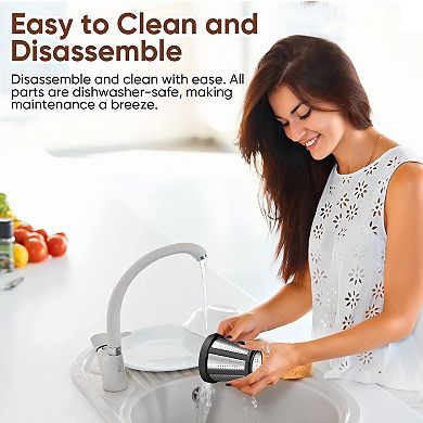 WHALL Masticating Juicer, High-Yield Cold Press Juicer, Electric Slow Juicer for Vegetables & Fruit
