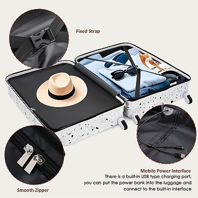 3-Piece Hardside Spinner Luggage Set, 20-inch with USB Port