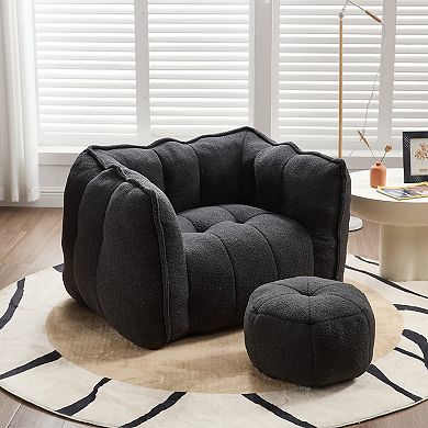 Oversized Bean Bag Chair with Ottoman for Kids and Adults Lazy Sofa