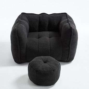 Oversized Bean Bag Chair with Ottoman for Kids and Adults Lazy Sofa