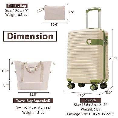Luggage Sets of 3 Carry on Luggage Set with Duffel Bag