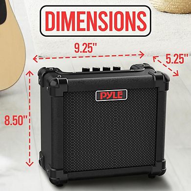 Pyle Portable Electronic Guitar Amplifier with 5'' HD Speaker (PGTAMPL117) - Lightweight Design