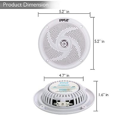Pyle Marine Speakers - 4 Inch 2 Way Waterproof