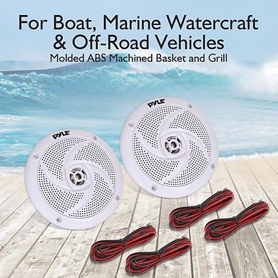 Pyle Marine Speakers - 4 Inch 2 Way Waterproof