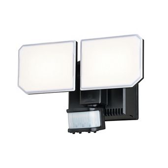 VAXCEL Black Motion Dusk to Dawn LED Outdoor Security Flood Light, GFCI Outlet