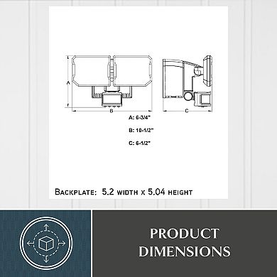 VAXCEL Black Motion Dusk to Dawn LED Outdoor Security Flood Light, GFCI Outlet