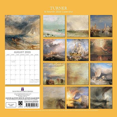 2026 Square Wall Calendar, Turner, 16-Month Arts & Antiques Theme 12x12 in