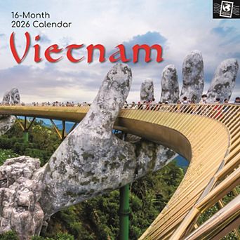 2026 Square Wall Calendar, Vietnam, 16-Month Passport Collection Theme 12x12 in