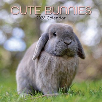 2026 Square Wall Calendar, Cute Bunnies, 16-Month Animals Theme 12x12 in
