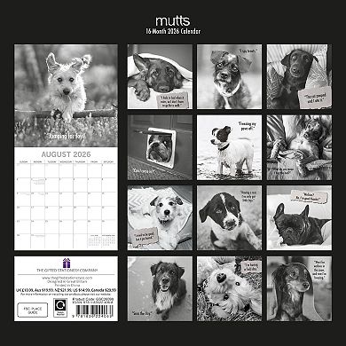 2026 Square Wall Calendar, Mutts, 16-Month Humor Theme 12x12 in