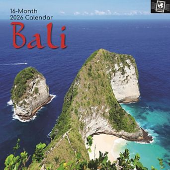 2026 Square Wall Calendar, Bali, 16-Month Passport Collection Theme, 12x12 in