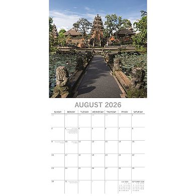 2026 Square Wall Calendar, Bali, 16-Month Passport Collection Theme, 12x12 in
