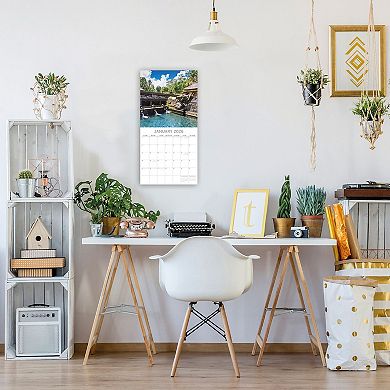 2026 Square Wall Calendar, Bali, 16-Month Passport Collection Theme, 12x12 in