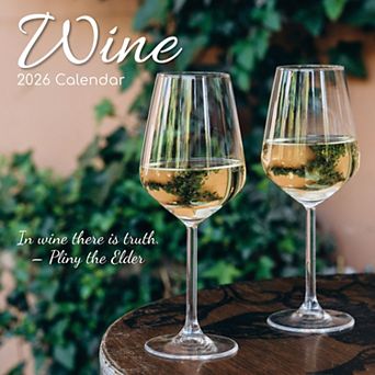 2026 Square Wall Calendar, Wine, 16-Month Food Theme 12x12 in