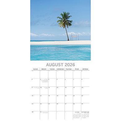 2026 Square Wall Calendar, Tropical Escapes, 16-Month Natural World Theme 12x12