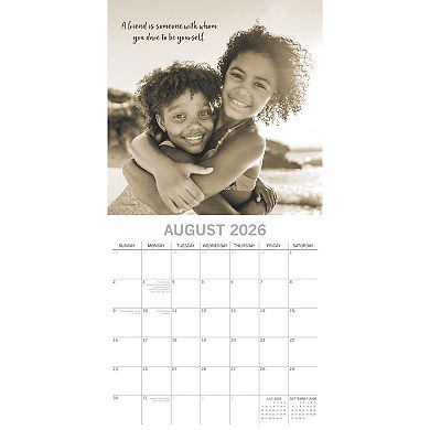 2026 Square Wall Calendar, Friendship, 16-Month Lifestyles Theme 30x30 cm