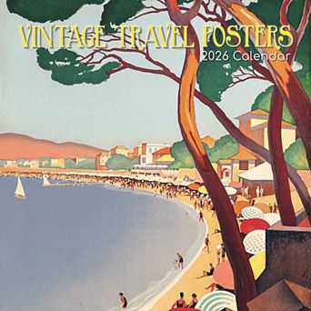 2026 Wall Calendar, Vintage Travel Posters, 16-Month Arts & Antiques 12x12