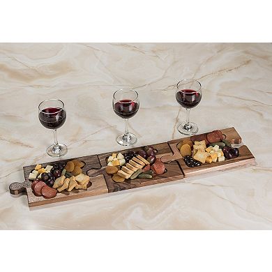 Acacia Wood Charcuterie / Wine Glass Holder Interlocking Board