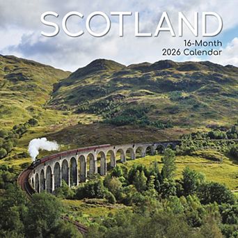 2026 Square Wall Calendar, Scotland, 16-Month Scenic Britain Theme 12x12 in