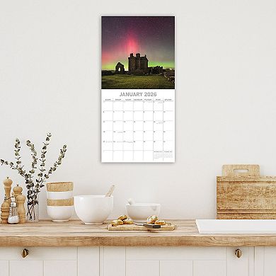 2026 Square Wall Calendar, Scotland, 16-Month Scenic Britain Theme 12x12 in